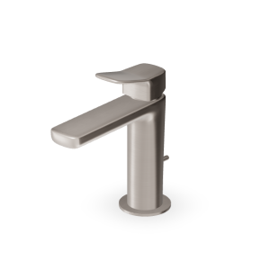 BRIM WASCHBECKENMISCHER MIT ABLAUF, GEBÜRSTETES NICKEL