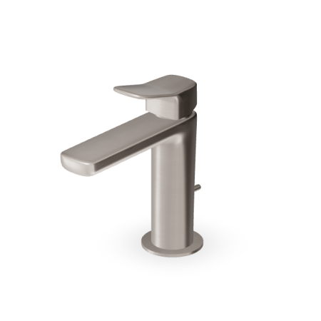BRIM WASCHBECKENMISCHER MIT ABLAUF, GEBÜRSTETES NICKEL