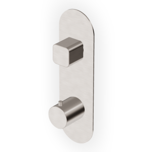 BRIM THERMOSTATISCHE DUSCHE MIT STOPPVENTIL GEBÜRSTETES NICKEL