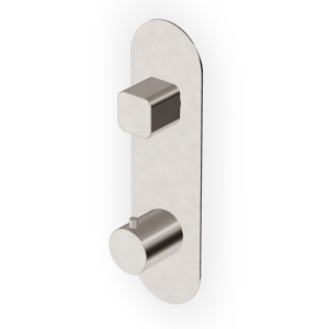 BRIM THERMOSTATISCHE DUSCHE MIT UMSCHALTER 2/3 WEGE GEBÜRSTETES NICKEL