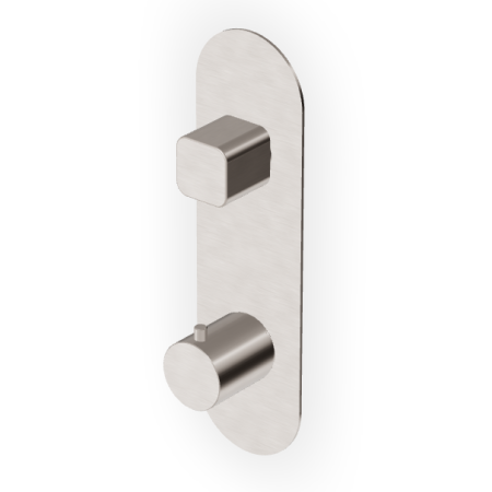 BRIM THERMOSTATISCHE DUSCHE MIT UMSCHALTER 2/3 WEGE GEBÜRSTETES NICKEL