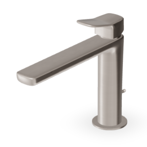 BRIM WASCHBECKENMISCHER MIT ABLAUF, GEBÜRSTETES NICKEL