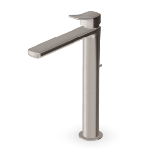 BRIM WASCHBECKENMISCHER MIT ABLAUF, GEBÜRSTETES NICKEL