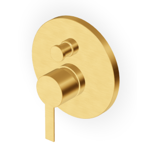 GILL WANNE-DUSCHE MISCHBATTERIE MIT UMSCHALTER IN GEBÜRSTETEM GOLD