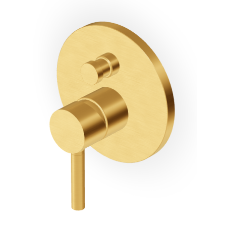 PAN DUSCHMISCHER MIT UMSCHALTER IN GEBÜRSTETEM GOLD