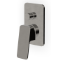 JINGLE DUSCHMISCHER MIT UMSCHALTER METAL GEBÜRSTETES SCHWARZ