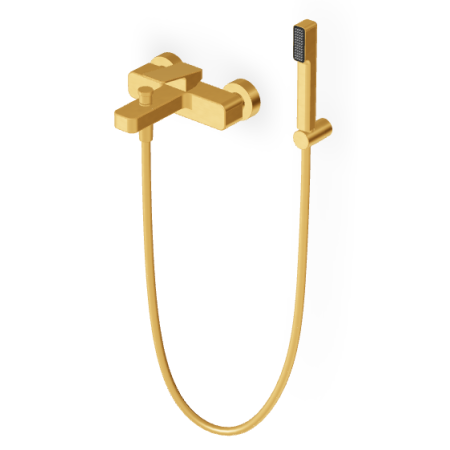 JINGLE WANNE-DUSCHE MISCHBATTERIE AUSSEN GEBÜRSTETES GOLD