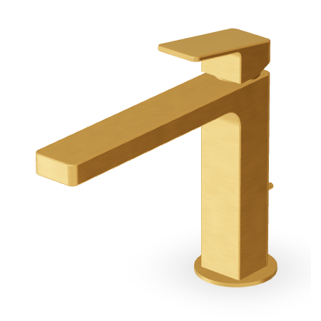 JINGLE WASCHBECKENMISCHER MIT ABLAUF IN GEBÜRSTETEM GOLD