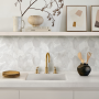 FABULA WALL DECORO GLAM BIANCO TOUCH 33X100 Rektifizierte