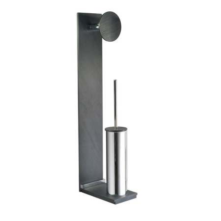 ZEN STEHENDER WC-BÜRSTENHALTER AUS METALL + TOILETTENPAPIERHALTER -ARDESIA