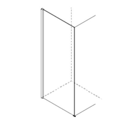 FESTES SEITENTEIL x YOUNG G+F+F WINKEL 1 DREHTÜR MIT FESTEM LINEA + 1 FESTES SEITENTEIL GLÄNZENDES CHROMPROFIL KLARES KRISTALLGL