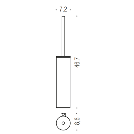 MINI WAND-WC-BÜRSTENHALTER SCHWARZ MATT