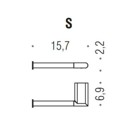 MINI TOILETTENPAPIERHALTER LINKS GRAFIT MATT