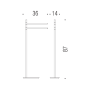 SQUARE STEHLAMPE MIT 2 HANDTUCHHALTERN