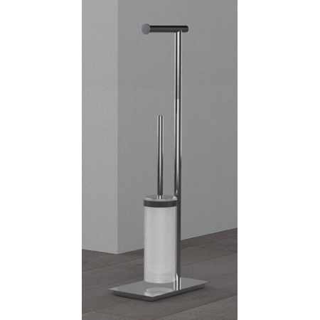 SQUARE STEHLAMPE MIT PAPIERHALTER UND BÜRSTENHALTER