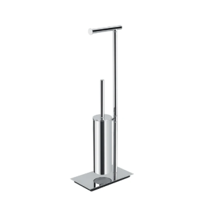 SQUARE STEHLAMPE MIT TOILETTENPAPIERHALTER UND BÜRSTENHALTER AUS MESSING