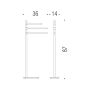 SQUARE STEHLAMPE MIT 3 HANDTUCHHALTERN