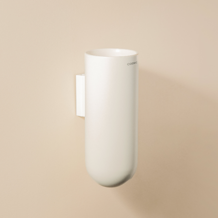 GEYSER WEIß SATINIERTER WAND-ZAHNBÜRSTENHALTER
