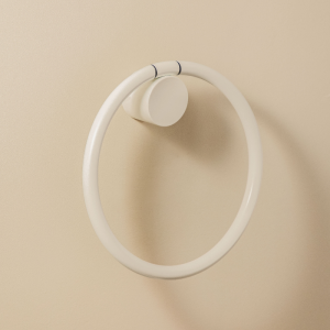 GEYSER HANDTUCHHALTER RING WEISS SATINIERT