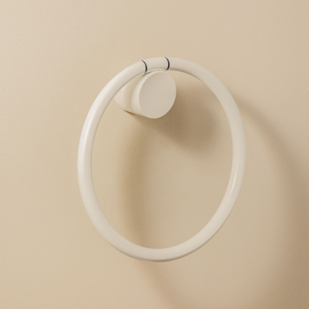GEYSER HANDTUCHHALTER RING WEISS SATINIERT