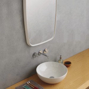 ENDE 42 RUNDES AUFSATZ-WASCHBECKEN WEISS MATT
