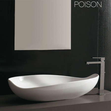 POISON 775 AUFSATZWASCHBECKEN WEISS GLÄNZEND