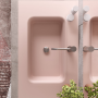 LINE MOBILE ZUSAMMENSETZUNG MIT WASCHBECKEN AUS SATINIERTEM GLAS