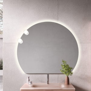 HALBRUNDER SPIEGEL MIT LED-HINTERGRUNDBELEUCHTUNG 110 CM
