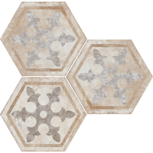 HERITAGE EXAGONA DECORO 34,5x40 - TEXTUR 1