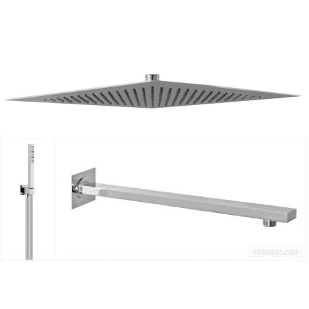 TECHNO KIT SOFFIONE DOCCIA SLIM 250X250MM MIT DUSCHSET QUADRO