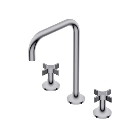 DiIAMETRO35 CROSS GRUPPE MIT DREI LÖCHERN FÜR WASCHBECKEN C.QUADRA CHROM