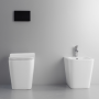 Ailin SET Vase und Bidet FILO Wand Ohne Rand Sitz Soft Close BIANCO LUCIDO