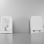Ailin Set Vaso E Bidet Sospeso Senza Brida Sedile Soft Close Bianco Lucido