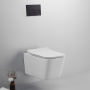 Ailin Set Vaso E Bidet Sospeso Senza Brida Sedile Soft Close Bianco Lucido