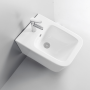 Ailin Set Vaso E Bidet Sospeso Senza Brida Sedile Soft Close Bianco Lucido