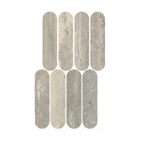 MYSTONE TRAVERTINO SILVER MOSAICO OVALE 20X36.5