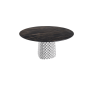 TISCH ATRIUM KERAMIK ROUND - BASIS FUME' PIANO AUS MATTER KERAMIK MARMO PORTORO Ø 140xh73,5