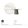 TISCH ATRIUM KERAMIK ROUND - BRONZE PIANO AUS MATTEM KERAMIK-MARMOR CALACATTA Ø 158xh73,5