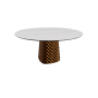 TISCH ATRIUM KERAMIK ROUND - BRONZE PIANO AUS MATTEM KERAMIK-MARMOR CALACATTA Ø 158xh73,5