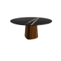 TISCH ATRIUM KERAMIK ROUND - BRONZE PIANO AUS MARMO KERAMIK SAHARA NOIR GLÄNZEND Ø 158xh73,5
