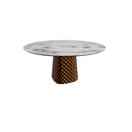 TISCH ATRIUM KERAMIK ROUND - BRONZE PIANO AUS KERAMIKMARMOR BRECCIA Ø 158xh73,5