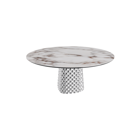 TISCH ATRIUM KERAMIK RUND - BASIS FUME' PIANO AUS MARMO KERAMIK BRECCIA Ø 158xh73,5