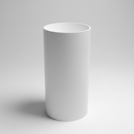 Lavabo Freestanding Tondo Scarico A Terra Senza Foro Rubinetteria Cristalplant Bianco Opaco L. 44 A. 87 P. 44