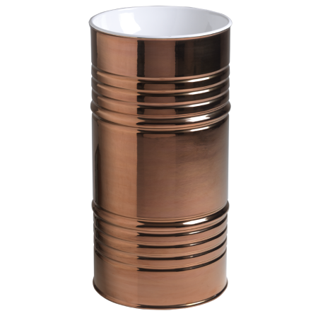 KERASAN ARTWORK LAVABO FREESTANDING BARREL BIANCO/ORO ROSA