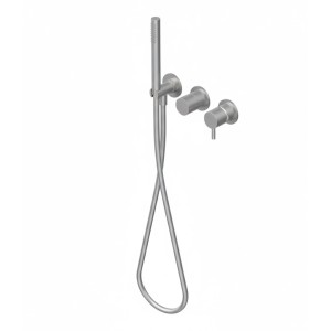 DIAMETRO35 S EINGEBAUTER EINHEBELMISCHER FÜR WANNE/DUSCHE AUS GEBÜRSTETEM EDELSTAHL - AUSSENTEIL