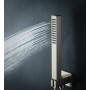 AQUAELITE DUSCHSET MIT WASSERANSCHLUSS QUADRATISCHE HANDBRAUSE AUS GEBÜRSTETEM NICKELMESSING