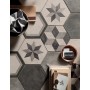 MARCA CORONA TERRA ANTRACITE ESAGONA 25X21.6