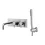 PAFFONI STEEL MISCELATORE INCASSO VASCA 2 USCITE C/SET DOCCIA IN ACCIAIO