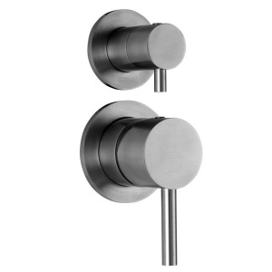 PAFFONI STEEL MISCELATORE INCASSO DOCCIA C/DEVIATORE (2 VIE) IN ACCIAIO INOX