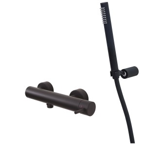 PAFFONI LIGHT MISCELATORE DOCCIA ESTERNO C/SET DOCCIA NERO OPACO